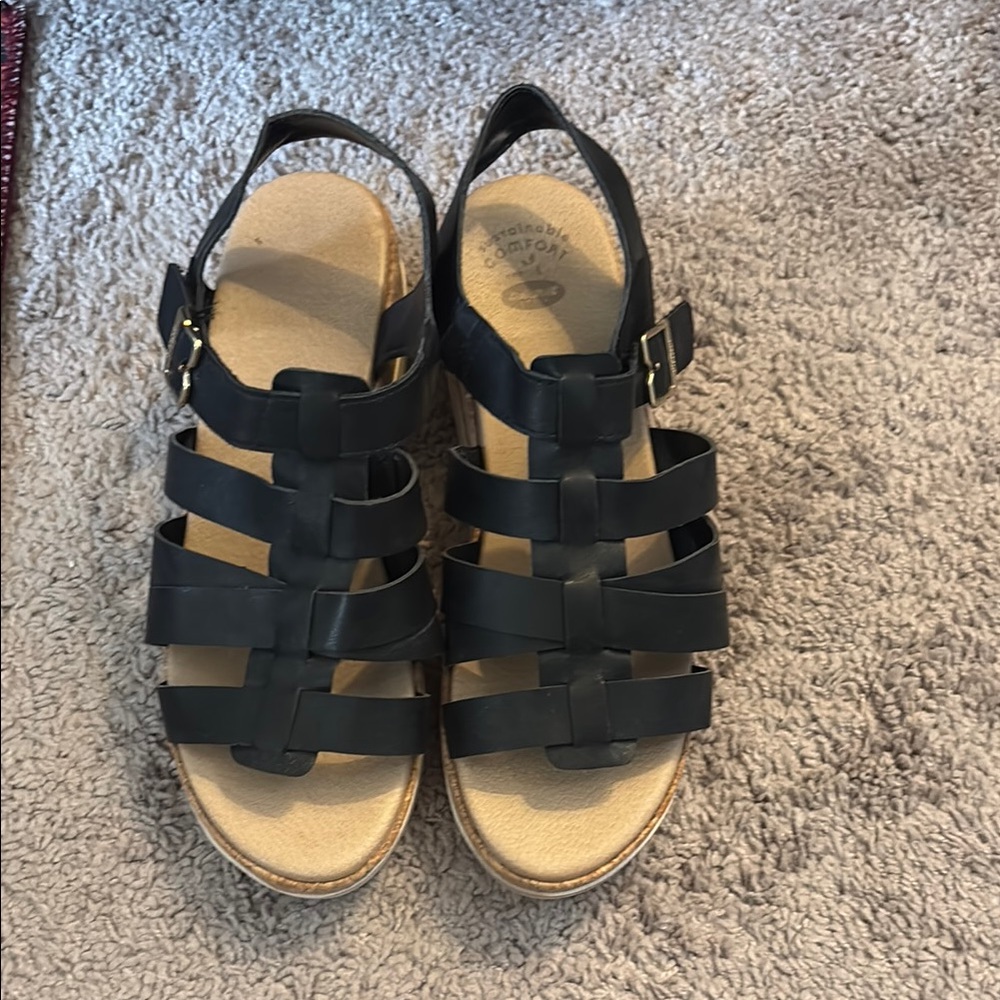 Dr. Scholl's Black Strappy Sandals